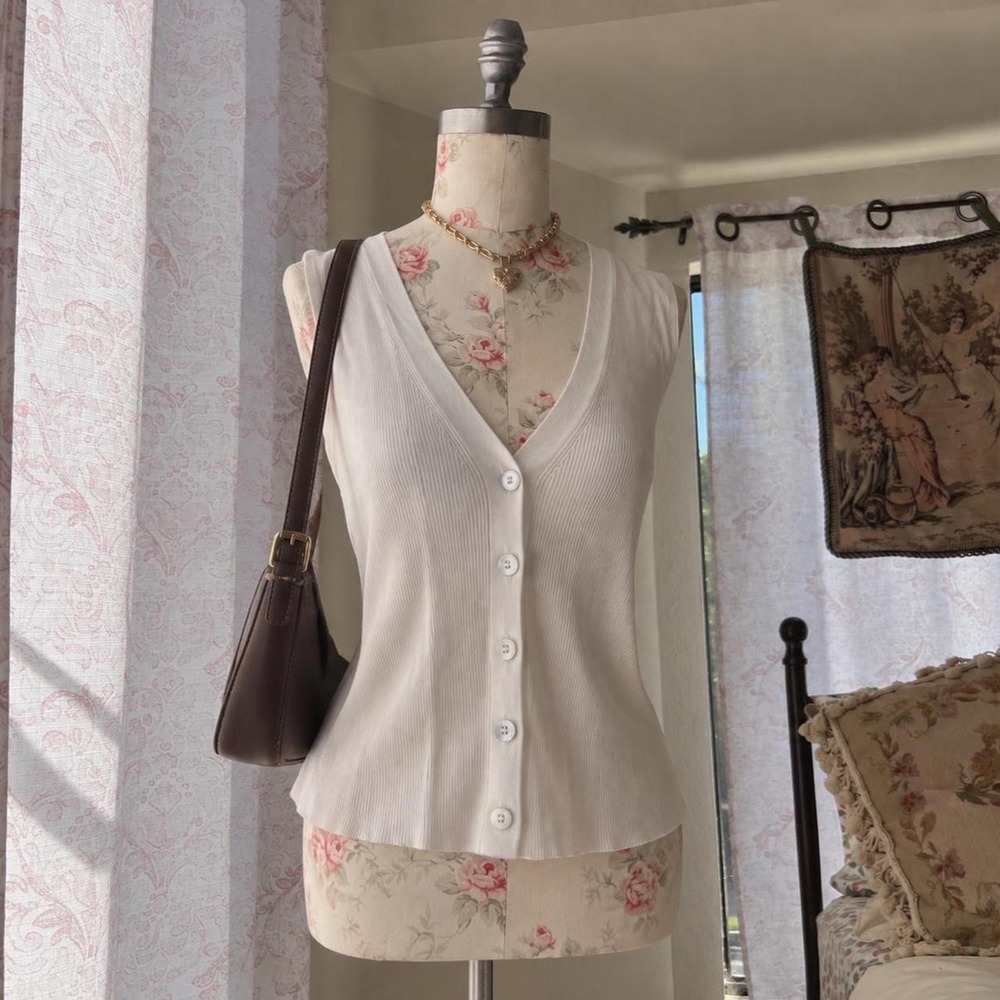 White button down top